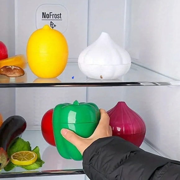 Storage Saving NEW Plastic Vegetable Containers Garlic Pepper Onion Lemon Tomato - Picture 3 of 5